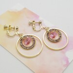 【SALE】ピンクスワロフスキーのイヤリング