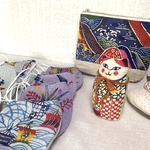 ⭐︎Lさま専用⭐︎【送料無料】手染め紅型の手作り立体マスクとポーチ&桃子さんぬいぐるみセット