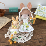 ＊ミモザとうさぎとチビうさ＊羊毛フェルト＊ミニチュア小物＊