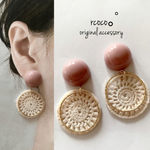 New! 刺繍ピアス。゜オフホワイト