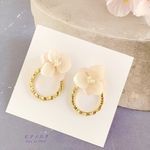 ◆紫陽花◆春色ピンクの2wayピアス／イヤリング