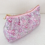 再販2♡リバティ「ミッシェル さくら色」優しい手ざわりのタックポーチ
