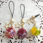カラフルお花ストラップ・イヤホンキャッチ（依頼作品）
