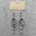 797.超トレンド最先端💥ごつめチェーンと淡水パールピアス lensa