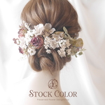 アンティークローズのヘッドドレス/ヘアアクセサリー(バーガンディ)＊結婚式 ウェディング 成人式 卒業式 前撮り 髪飾り ヘッドドレス