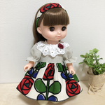 ソランちゃんメルちゃん大きな赤い薔薇のワンピース