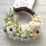 * Cream White × Rose  * wreath * ハーフリース   リース　ギフト　母の日