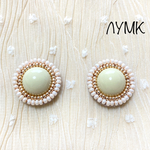 ビーズ刺繍 カボション　イエローベージュ