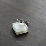 ブルーサファイア　6爪３CZリング　SILVER925