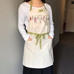 スワッグ柄エプロン抹茶色