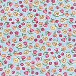 【布 110×100】フラワー（35-1）ブルー