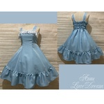 水色×白レース★エレガントなプリンセスライン ジャンパースカート(即納品)