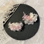 ドライフラワー ピアス・イヤリング ピンク　ホワイト　紫陽花 あじさい アナベル かすみそう プリザーブドフラワー