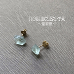 【原石ピアス】シーグラスのように爽やかなフローライトピアス