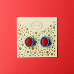 ＜ Sue～メグリオドル点と点～＞刺繍とビーズ「レッド×ブルー」