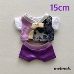 15cmぬいぐるみ用　韓服セット☆ 紺×パープル(紫パンツ) kpopdoll 韓国
