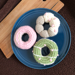  (即納)さくら抹茶セット🌸アクリル.ウール毛糸のあむあむドーナツ 
