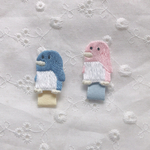 リボンが選べる名札付けワッペン【 ペタペタペンギン 】