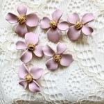 フラワー　チャーム＊6個セット　ピンク　お花　ピアス　ネックレス　パーツ