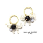 4pcs★noble monotone tassel ring（アクリル・ガラスビーズ ミックスチャーム）
