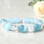 キャッツアイ&アクアマリン天然石パワーストーンブレスレット