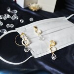 【信楽焼】虹-サンキャッチャーマスクチャーム　マスクアクセサリー　２点セット　イヤリングとしても　