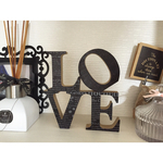 インテリア ウッド オブジェ アルファベットLOVE モノトーン 英字柄 置物 木製
