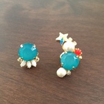 ＊Forest Green ＊ビジューピアス＆イヤーカフ