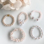 ビーズ　アクセサリー　リング　5点セット　淡いピンク系