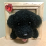 ★ぴかママフレームわんこ★みんなを癒すヨープー風ミックス黒わんこちゃん