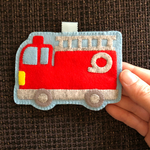 再販22★消防車のフェルト名札