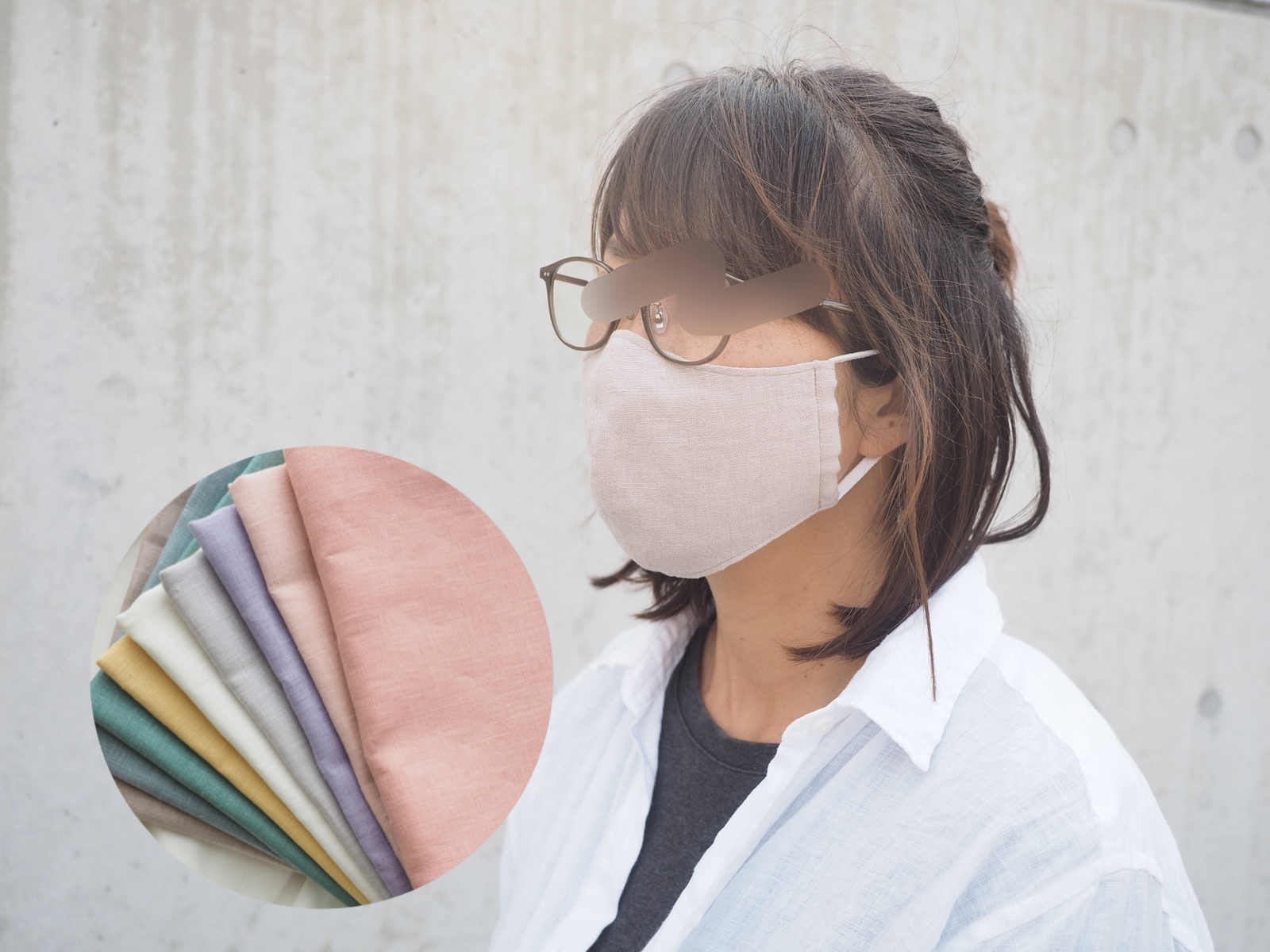 moni／ハンドメイドマスク　やわらかコットンリネン moni様 専用／ハンドメイドマスク やわらかコットンリネン ☆内側が