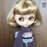 No.111 アイシードール　ネオブライス　りかちゃん着物　紫小紋