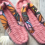 布ぞうり：space0さまご予約品＊＊coral pink23.5cm/design flower
