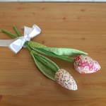 明るいピンクのチューリップ2本セット　布花