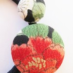 🐇minneのお正月特集2016 和のヘアアクセサリー 京友禅 牡丹に白梅 No.33 吉祥紋シリーズ 正絹綸子 丹後ちりめん 髪飾り ヘアゴム silk100%