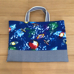 小さめレッスンバッグ　宇宙★ロケット(25×35センチ)　マチなし　ミニレッスンバッグ
