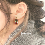 lh 宝石風ピアス(虹色)