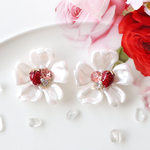 摘みたて苺のお花ピアスorイヤリング.＊° ローズピーチ
