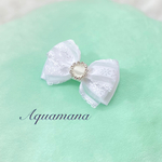 【 犬用🤍バレッタ 】 おしゃれ　トップノットペット　子供　ヘアアクセサリー　リボン　バレッタ　♡AquaMana♡
