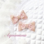 【 犬用💗バレッタ 】 おしゃれ　トップノットペット　子供　ヘアアクセサリー　リボン　バレッタ　♡AquaMana♡