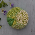 刺繍ヘアゴムまたはブローチ* アナベル紫陽花