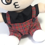 ［G8／ちびぬい］サスペンダー付きパンツ／チェック(赤)
