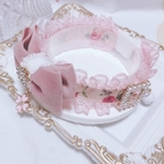 新作首輪🌹ローズ🌹ミルキーピンクベルベットリボン♡
