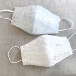 〈お得な2点セット〉 ✿︎再販✿︎抗菌・防臭加工コットンメッシュ使用＊北欧風お花柄刺繍チュールレース　不織布マスクカバー2点セット
