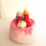 【受注制作】秘密のいちごプリン☆なかよしインコちゃん