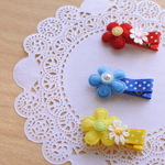   お花３本セット♥ベビーヘアクリップ（限定販売）