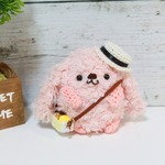 お散歩・もこウサギ(ピンク)