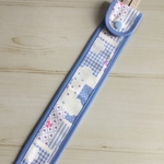 ものさし入れ パッチ柄 水色