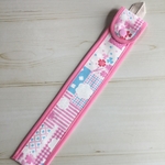 ものさし入れ パッチ柄 ピンク